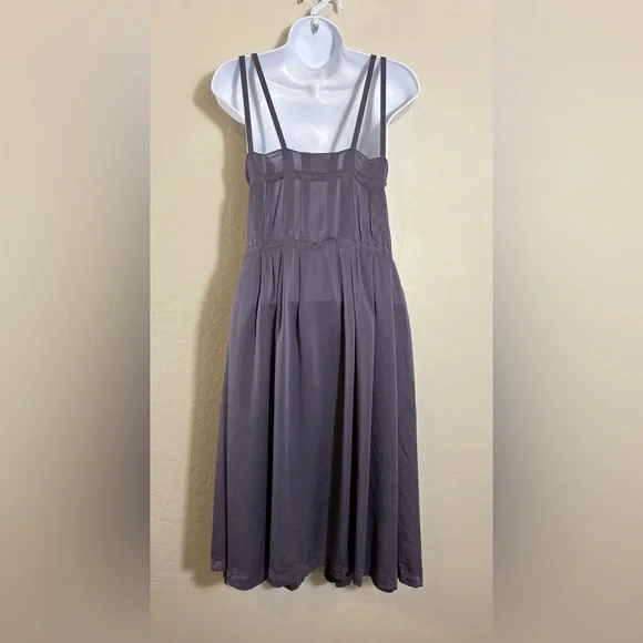 Lanvin Ete 2006 Y2K VTG 100% Silk Deep Lavender double drawstring waist dress 38 - Picture 8 of 12